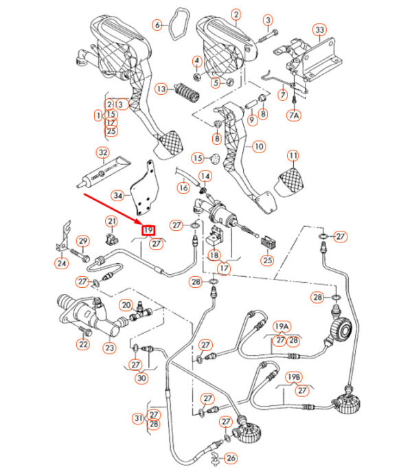 5C1721465B - NEW VOLKSWAGEN BEETLE A5 CLUTCH PIPE ASSEMBLY LHD 5C1721465B ORIGINAL