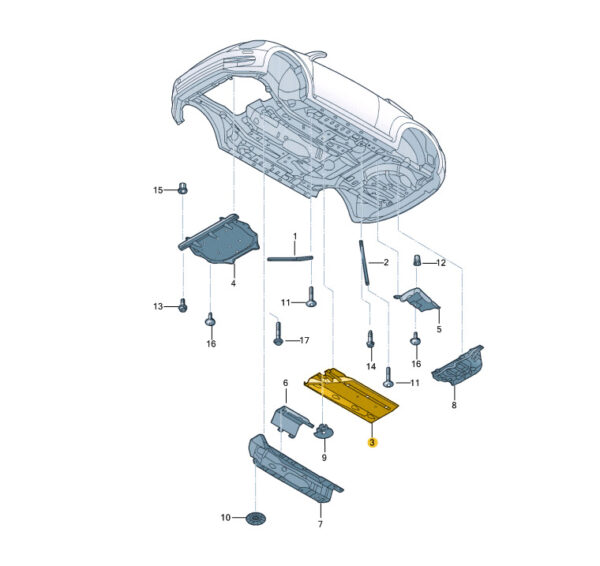 5C3825201A - Genuine VOLKSWAGEN Beetle Cabrio 13 - 16 Underbody Trim Guard Left 5C3825201A