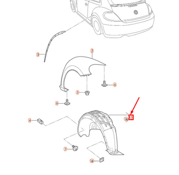 5C5810969D - NEW VOLKSWAGEN BEETLE A5 REAR LEFT WHEEL HOUSING LINER 5C5810969D ORIGINAL
