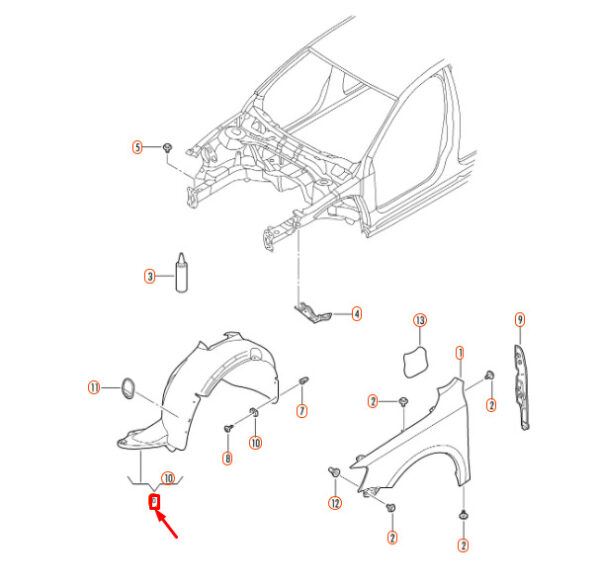 5C6805911L - NEW VOLKSWAGEN JETTA A6 FRONT LEFT WHEEL HOUSING LINER 5C6805911L ORIGINAL