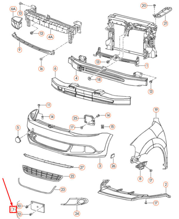 5C6807285C9B9 - NEW VW JETTA A6 MK6 FRONT BUMPER LICENSE PLATE HOLDER 5C6807285C9B9 ORIGINAL