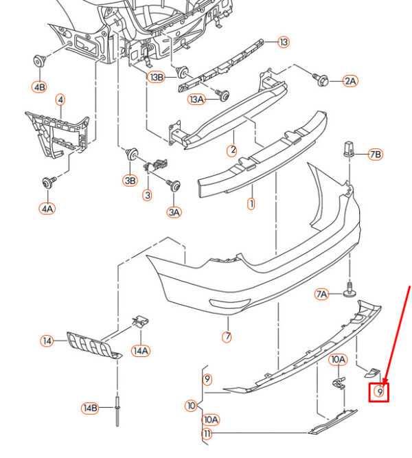 5C6807441B9B9 - New Volkswagen JETTA Mk6 Rear Tow Hook Cover Cap 5C6807441B9B9