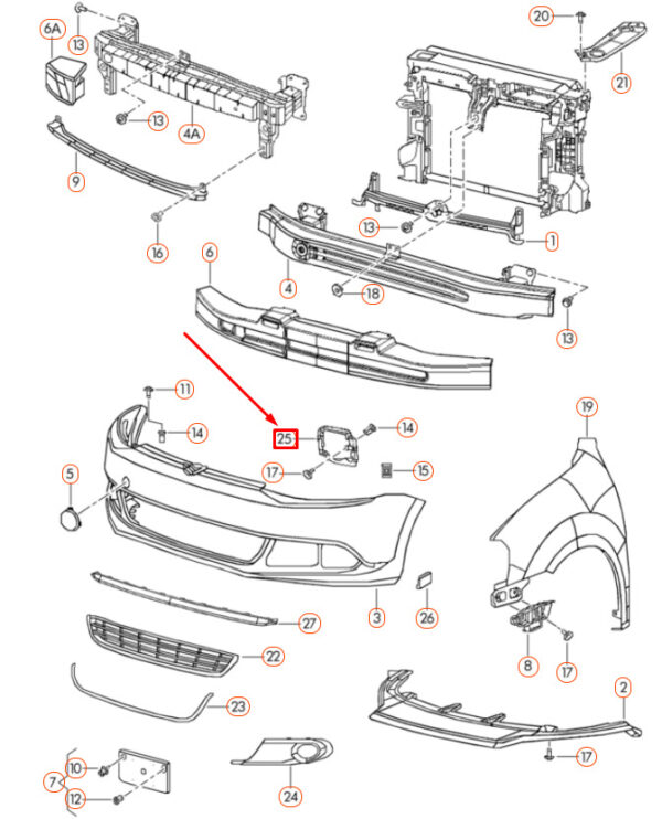 5C6807724 - NEW VOLKSWAGEN JETTA A6 MK6 FRONT RIGHT SIDE FOG LIGHT BRACKET 5C6807724