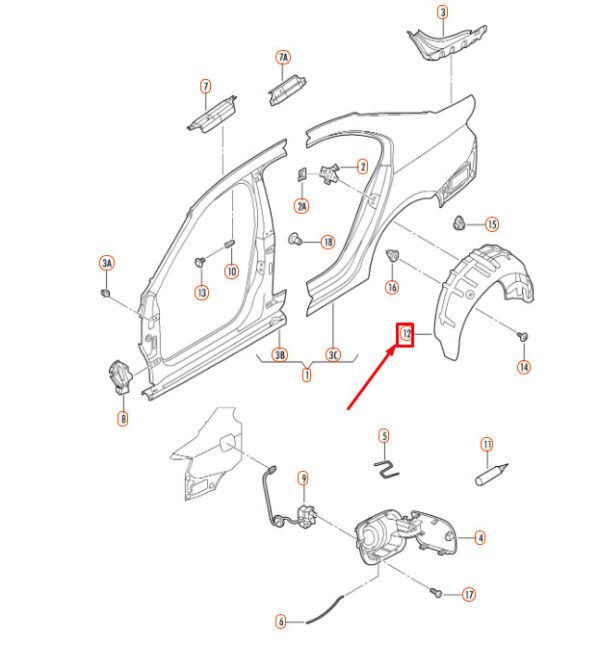 5C6810972E - NEW VOLKSWAGEN JETTA A6 REAR RIGHT WHEEL HOUSING LINER 5C6810972E ORIGINAL