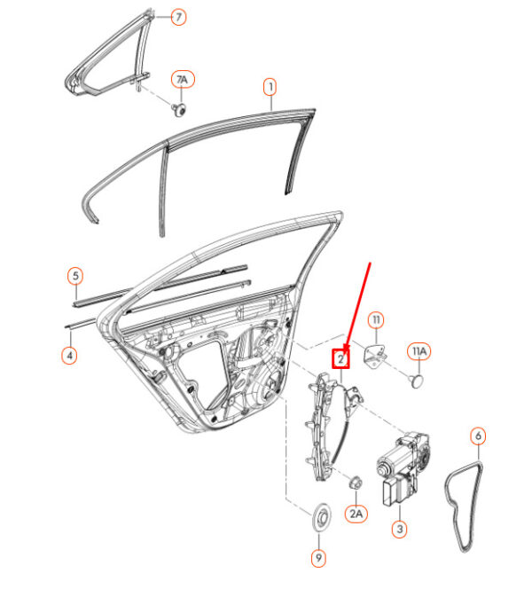 5C6839461D - NEW VOLKSWAGEN JETTA A6 REAR LEFT DOOR WINDOW REGULATOR 5C6839461D