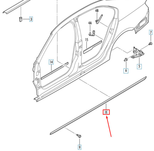 5C6853855E9B9 - NEW VOLKSCAR JETTA A6 MK6 LEFT SIDE APRON TRIM 5C6853855E9B9