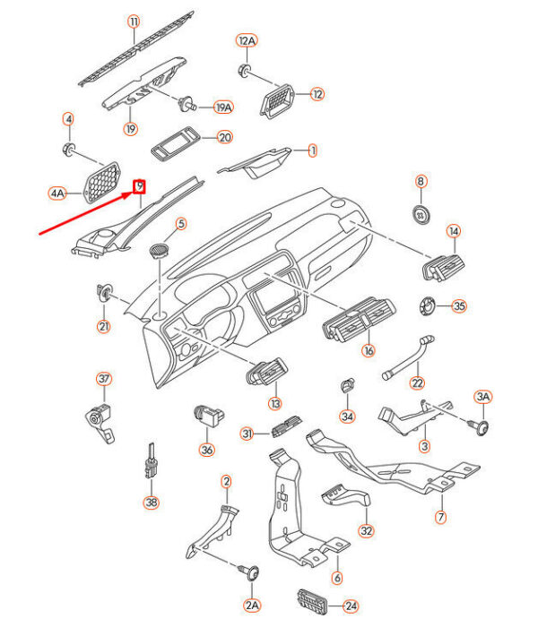 5C7819404A9B9 - OEM VOLKSWAGEN JETTA A6 RIGHT WATER DEFLECTOR LHD 5C7819404A9B9 GENUINE