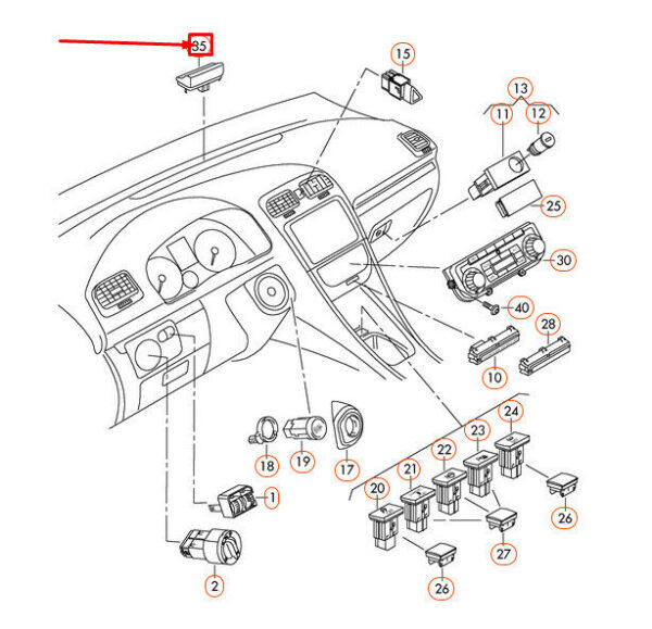 5C7907539 - OEM VOLKSWAGEN JETTA MK6 SUN SENSOR LHD 5C7907539 GENUINE
