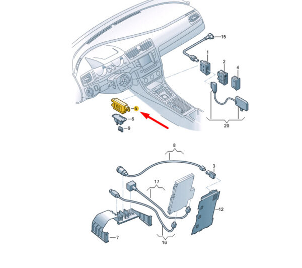 5G0035954 - NEW VOLKSWAGEN GOLF MK7 VOLTAGE CONVERTER 5G0035954 ORIGINAL