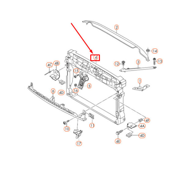 5G0805588R - NEW VW GOLF MK7 COOLANT RADIATOR MOUNTING LOCK CARRIER 5G0805588R ORIGINAL