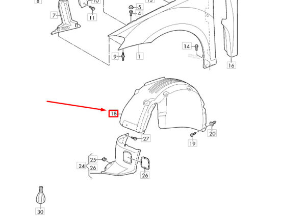 5G0805970L - NEW VW GOLF MK7 FRONT RIGHT WHEEL HOUSING LINER 5G0805970L ORIGINAL