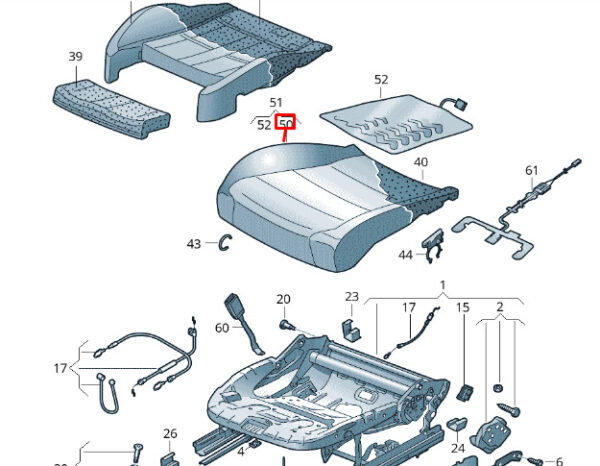 5G0881405FNXTO - NEW VOLKSWAGEN GOLF MK7 5G FRONT SEAT COVER 5G0881405FNXTO ORIGINAL