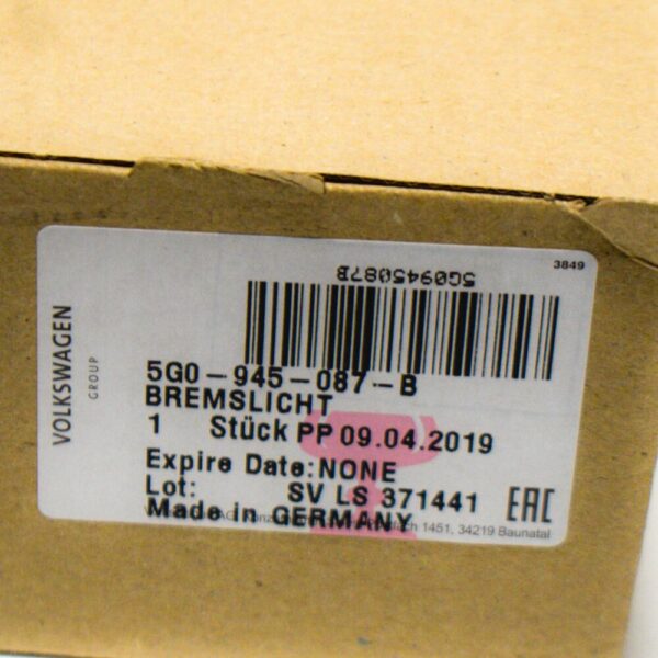 5G0945087B - NEW VOLKSWAGEN GOLF MK6 ADDITIONAL BRAKE LIGHT 5G0945087B