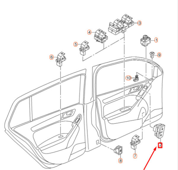 5G0962125A - NEW OEM VW GOLF MK7 FRONT LEFT DOOR CENTRAL LOCKING SWITCH LHD 5G0962125AWHS