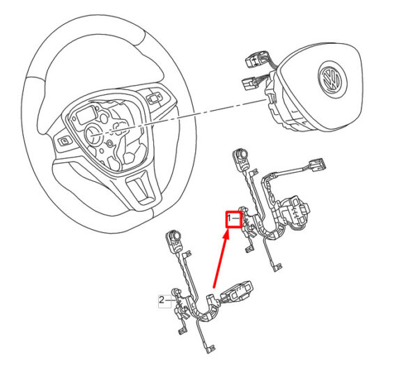 5G0971584S - NEW VW TIGUAN AD MK2 STEERING WHEEL AIRBAG CABLE HARNESS 5G0971584S ORIGINAL