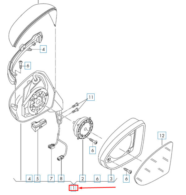 5G1857508EQ9B9 - NEW VOLKSWAGEN GOLF 5G MK7 FRONT RIGHT DOOR MIRROR HOUSING 5GM857508D9B9