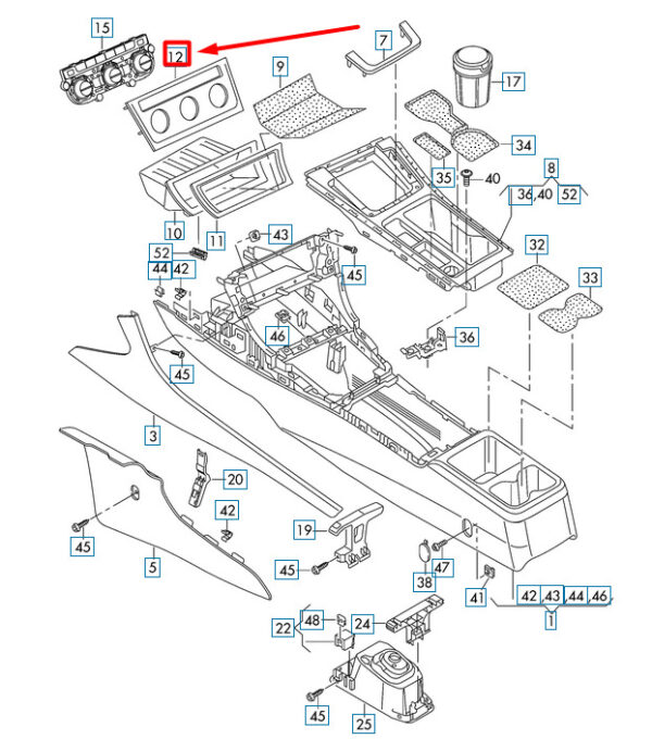 5G2863041CTAI - NEW VOLKSWAGEN GOLF 5G MK7 HEATER CONTROLS TRIM RHD 5G2863041CTAI