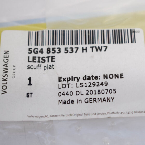 5G4853537HTW7 - NEW VOLKSWAGEN GOLF MK7 ENTRY SILLS 5G4853537HTW7 GENUINE