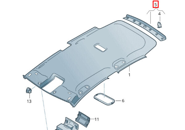 5G686761782V - VW Golf MK7 5G roof rear molding 5G686761782V NEW ORIGINAL