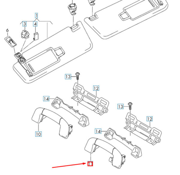 5G9857643B - NEW OEM VW GOLF MK7 REAR ROOF GRAB HANDLE 5G9857643BY20 GENUINE