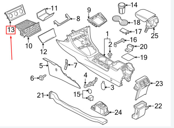 5GM863041CKK - NEW VW GOLF VII 5G MK7 CENTER CONSOLE PANEL TRIM 5GM863041CKK ORIGINAL