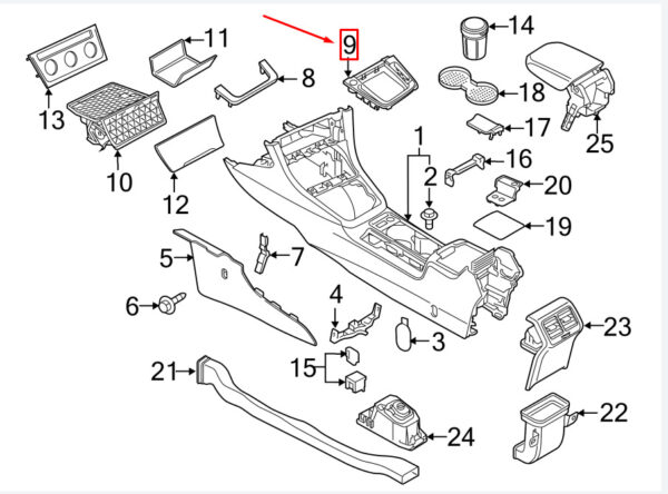5GM864263CXVI - NEW VW GOLF VII 5G MK7 FRONT CENTER CONSOLE SHIFTER TRIM 5GM864263CXVI ORIGINAL