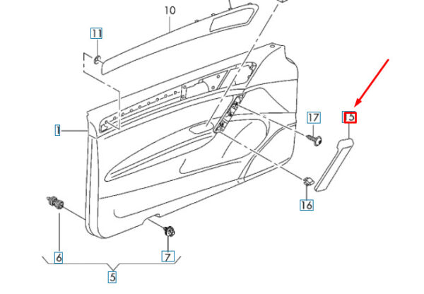 5GM86803981U - NEW VW GOLF SPORTSVAN MK7 FRONT LEFT DOOR HANDLE COVER TRIM 5GM86803981U