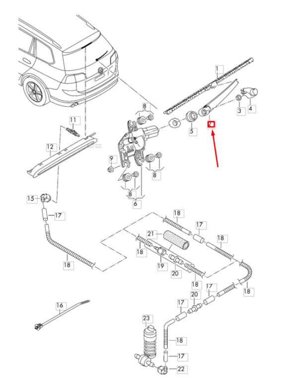 5GM955707A - NEW VOLKSWAGEN GOLF VARIANT MK7 REAR LID WINDOW WIPER ARM 5GM955707A ORIGINAL