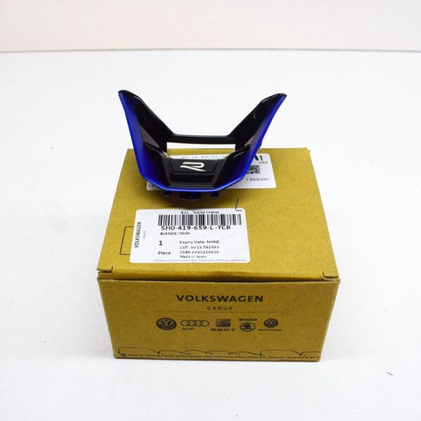5H0419659DTCB - New VW TOUAREG CR Steering Wheel Trim R Logo 5H0419659LTCB Genuine