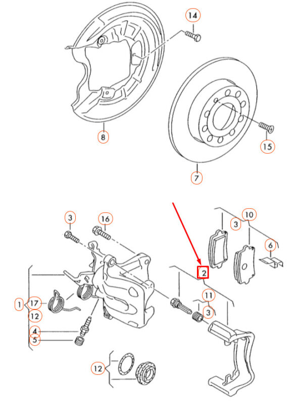 5K0615426A - NEW VOLKSWAGEN BEETLE A5 REAR RIGHT BRAKE CALIPER CARRIER 5K0615426A ORIGINAL