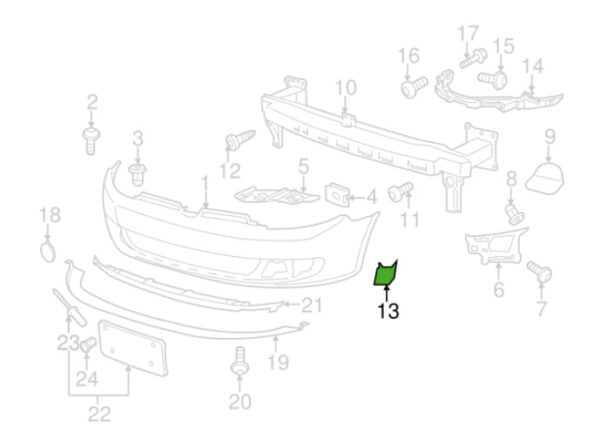 5K0955110EGRU - NEW VOLKSWAGEN GOLF MK6 RIGHT HEADLIGHT WASH COVER 5K0955110EGRU ORIGINAL
