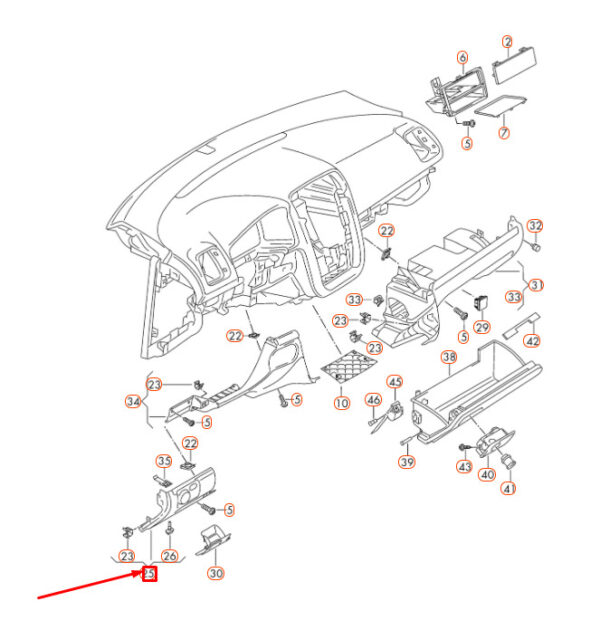 5K1858365C95T - NEW VOLKSWAGEN EOS INSTRUMENT PANEL LEFT COVER LHD 5K1858365C95T ORIGINAL