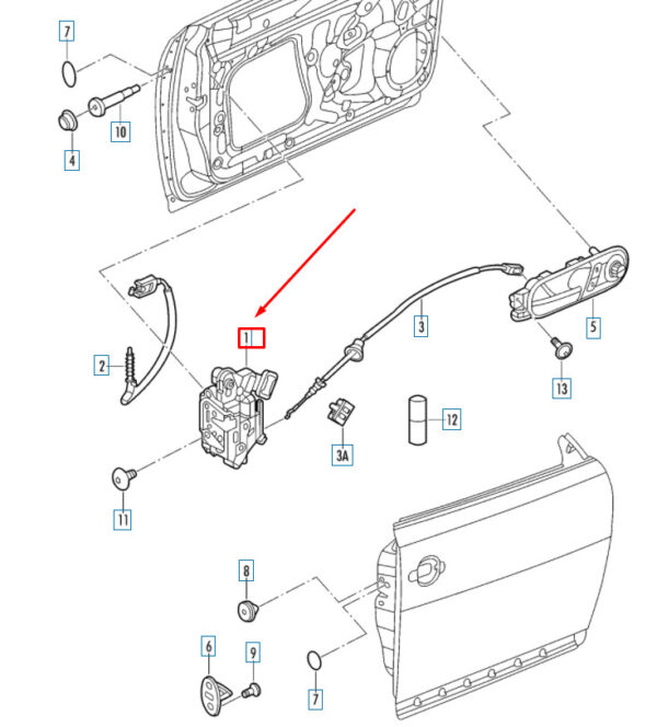 5K2837016J - NEW VOLKSWAGEN BEETLE A5 FRONT RIGHT DOOR LOCK RHD 5K2837016J ORIGINAL