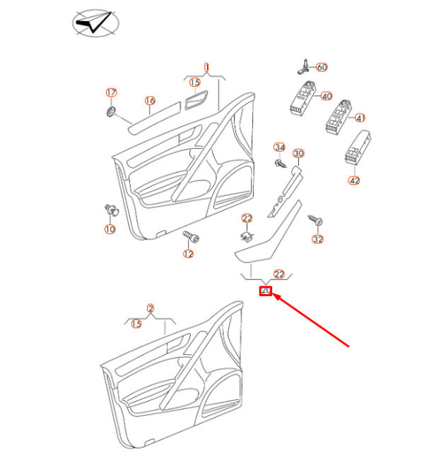 5K4868040A82V - NEW VOLKSWAGEN GOLF MK6 FRONT RIGHT DOOR PULL HANDLE TRIM 5K4868040A82V