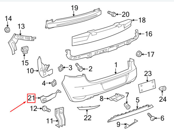 5K6802398 - VW GOLF VI 5K MK6 REAR RIGHT BUMPER ADAPTER 5K6802398 NEW GENUINE