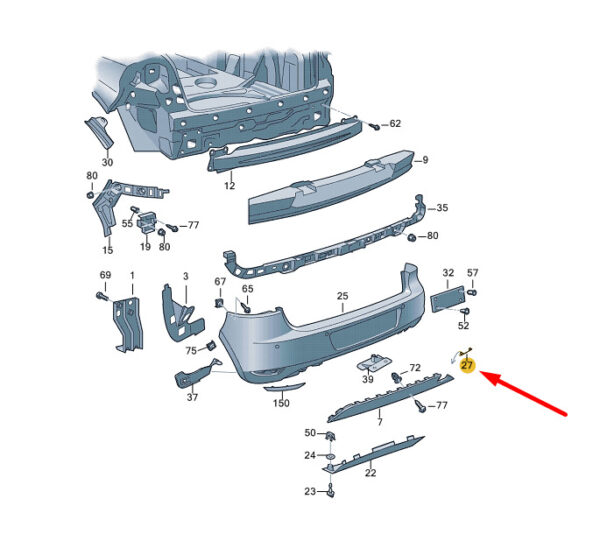 5K6807441D9B9 - NEW VW GOLF MK6 GTD REAR BUMPER TOW EYE COVER 5K6807441D9B9 ORIGINAL