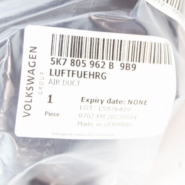 5K7805962B9B9 - VOLKSWAGEN JETTA MK7 A7 Engine Air Intake Hose Adapter 5K7805962B9B9 NEW GENUINE