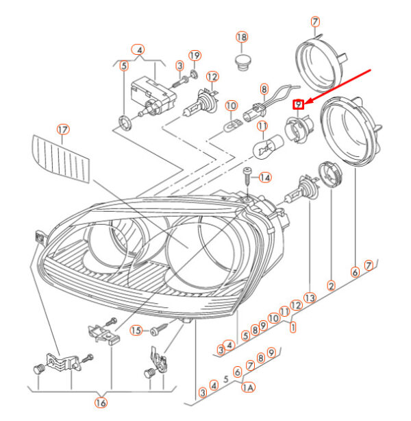 5M0953123A - NEW VW JETTA A5 MK5 FRONT HEADLIGHT TURN SIGNAL BULB SOCKET 5M0953123A ORIGINAL