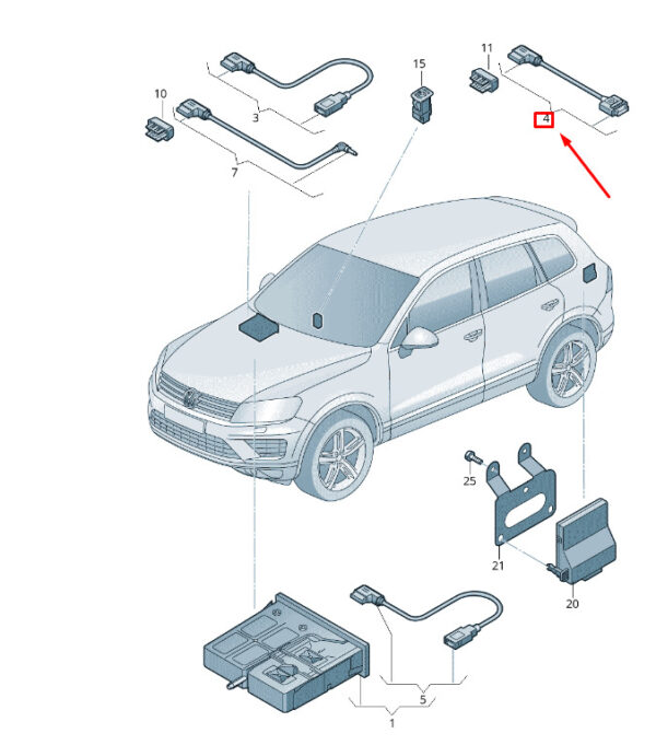 5N0035554J - NEW VW TOUAREG 7P MK2 MEDIA-IN SOCKET ADAPTER WIRING HARNESS 5N0035554J ORIGINAL