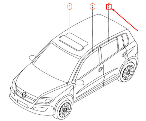 5N0072194 - Volkswagen Tiguan 5N MK1 Rear Door Wind Repellent Set, 5N0072194, Original Part
