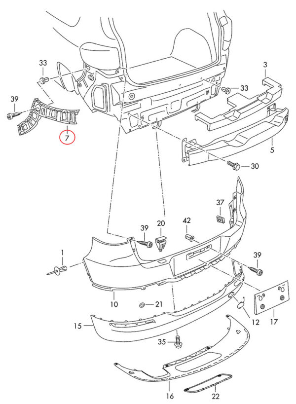 5N0807393E - New Genuine Volkswagen Tiguan 12-17 Rear Bumper N/S Left Bracket 5N0807393E OEM