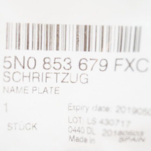 5N0853679FXC - Volkswagen Tiguan 5N Front Grille R-Line Badge 5N0853679FXC NEW GENUINE