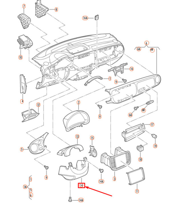 5N0858559F82V - NEW VOLKSWAGEN BEETLE A5 STEERING COLUMN LOWER COVER 5N0858559F82V