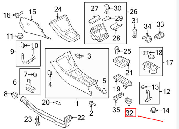 5N0927225B - VW Tiguan 5N Front Console Parking Brake Button 5N0927225BXSK NEW GENUINE