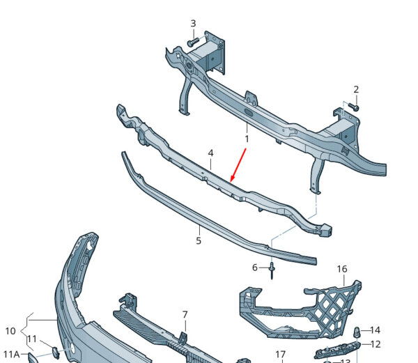 5NA807248Q - NEW VOLKSWAGEN TIGUAN AD FRONT BUMPER FOAM 5NA807248Q ORIGINAL