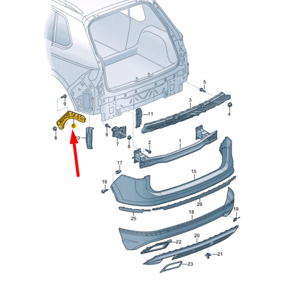5NA807394 - NEW VW TIGUAN AD MK2 REAR RIGHT SIDE BUMPER GUIDE PROFILE 5NA807394 ORIGINAL