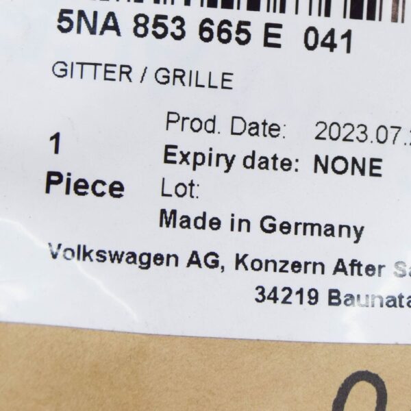 5NA853665E - VW Tiguan AD1 ventilation grille bumper front left 5NA853665E041 NEW original
