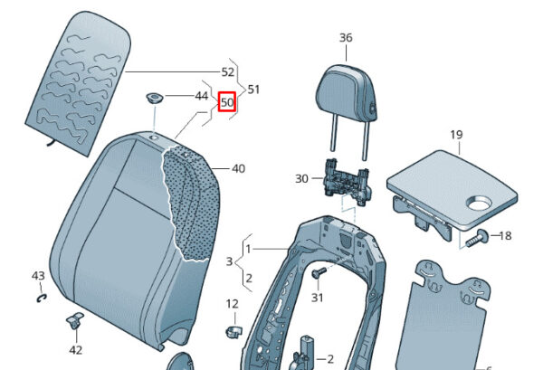 5NA881805TPAC - NEW VOLKSWAGEN TIGUAN AD FRONT LEFT SEAT BACKREST COVER 5NA881805TPAC ORIGINAL