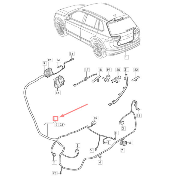 5NA971175 - NEW VOLKSWAGEN TIGUAN AD MK2 AERIAL AMPLIFIER ADAPTOR WIRING 5NA971175