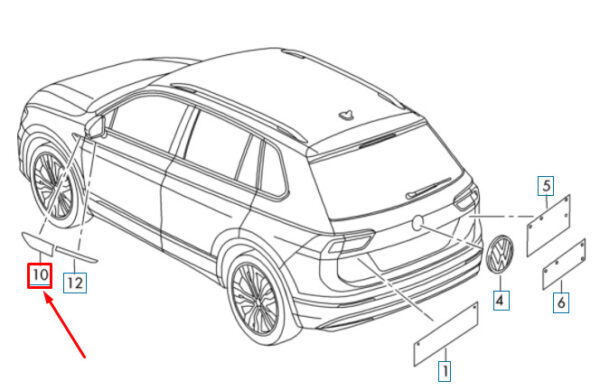 5NG853689BFOD - NEW VW TIGUAN ALLSPACE MK2 FRONT LEFT FENDER INSCRIPTION 5NG853689BFOD ORIGINAL